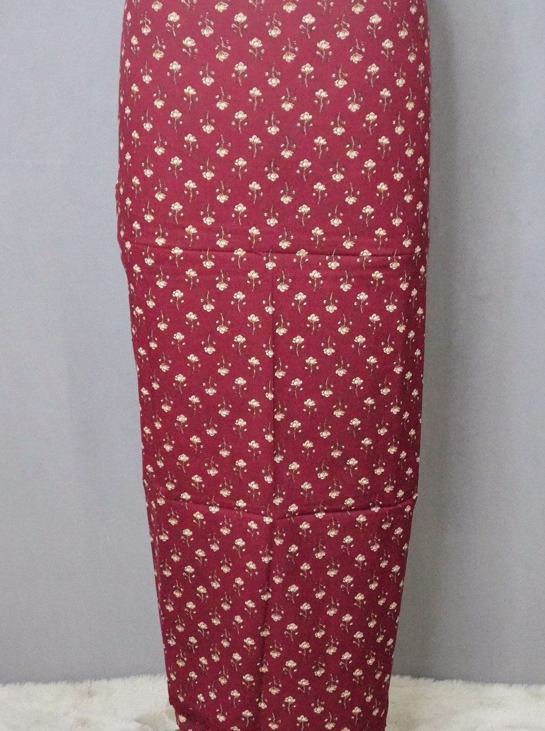 COTTON MAHROON LACE, FLOWER PRINT SUIT