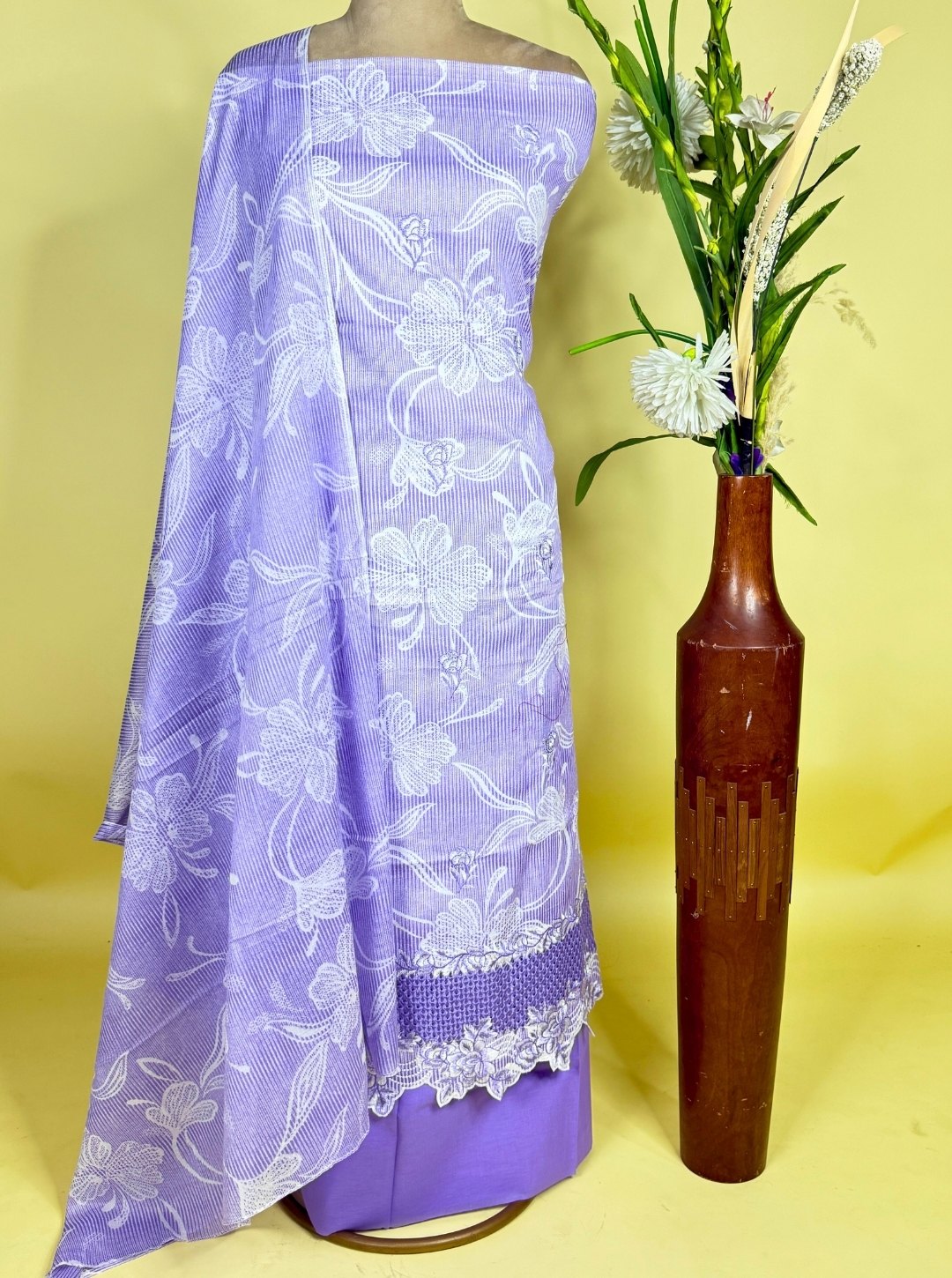 CAMRIC COTTON WITH RESHAM WORK MUL DUPATTA (SUIT1019)