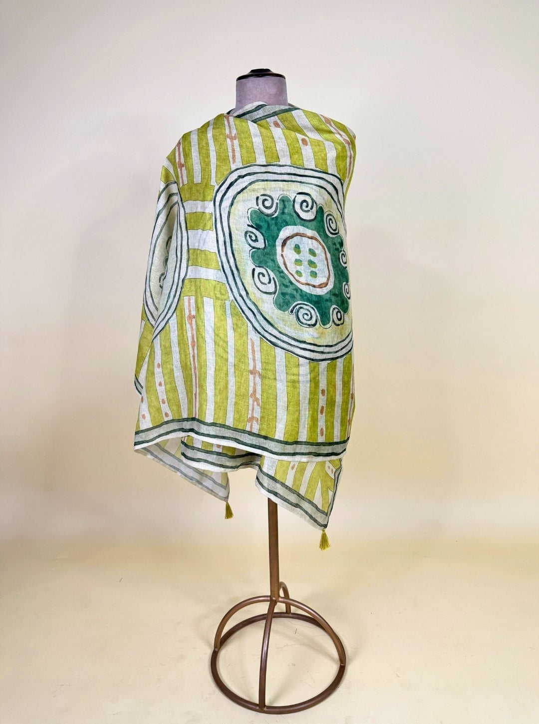 LINEN SUIT DIGITAL PRINTING MINT GREEN COLOUR LAND KANTHA WORK SUIT (SUIT1011)