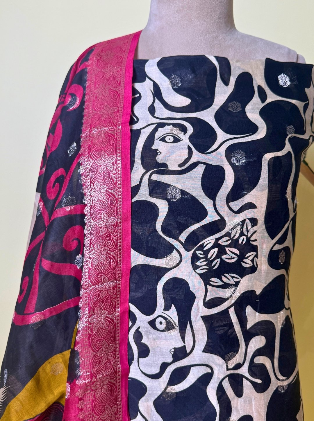 MAHESHWARI COTTON UNSTITCHED SUIT & GEOMETRICAL PRINT (SUIT1058)