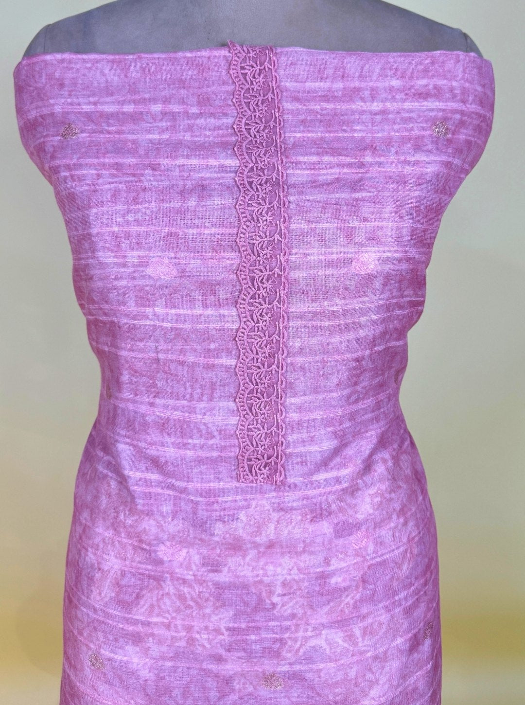 PURE LILEN SUIT & SENTOON BOTTOM RAW SILK EMBEROIDERY DUPATTA (SUIT1016)
