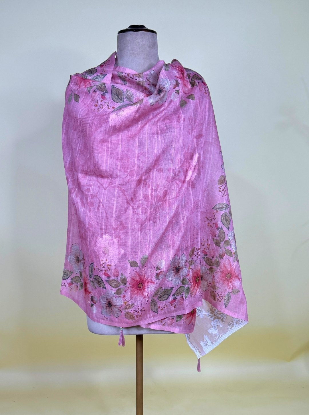 PURE LILEN SUIT & SENTOON BOTTOM RAW SILK EMBEROIDERY DUPATTA (SUIT1016)