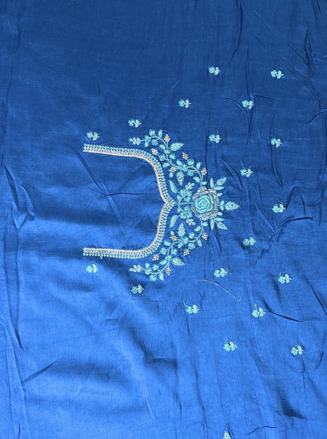 SKY BLUE ORGANZA SAREE WITH SEQUENCE WORK (SM1049)