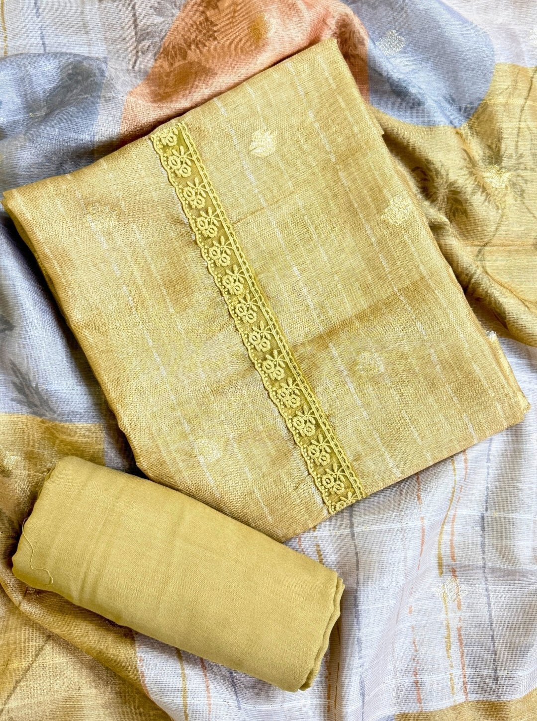 WEAVING TISSUE LINEN COTTON WITH DIGITAL PRINT DUPATTA (SUIT1018)
