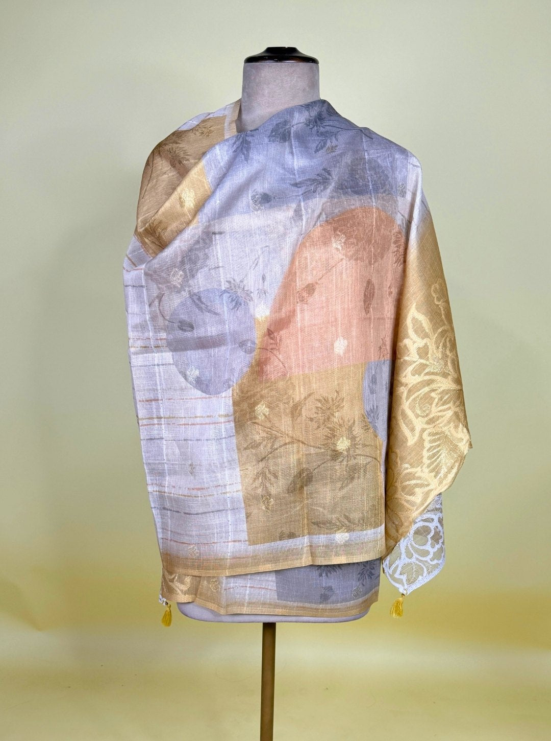 WEAVING TISSUE LINEN COTTON WITH DIGITAL PRINT DUPATTA (SUIT1018)