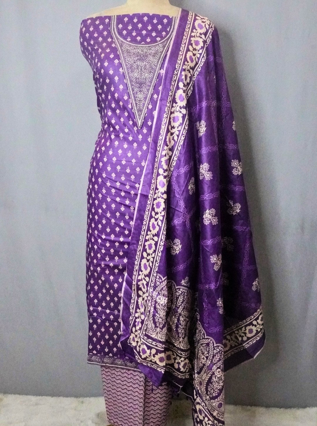 PURPLE COLOUR JAM COTTON SUIT