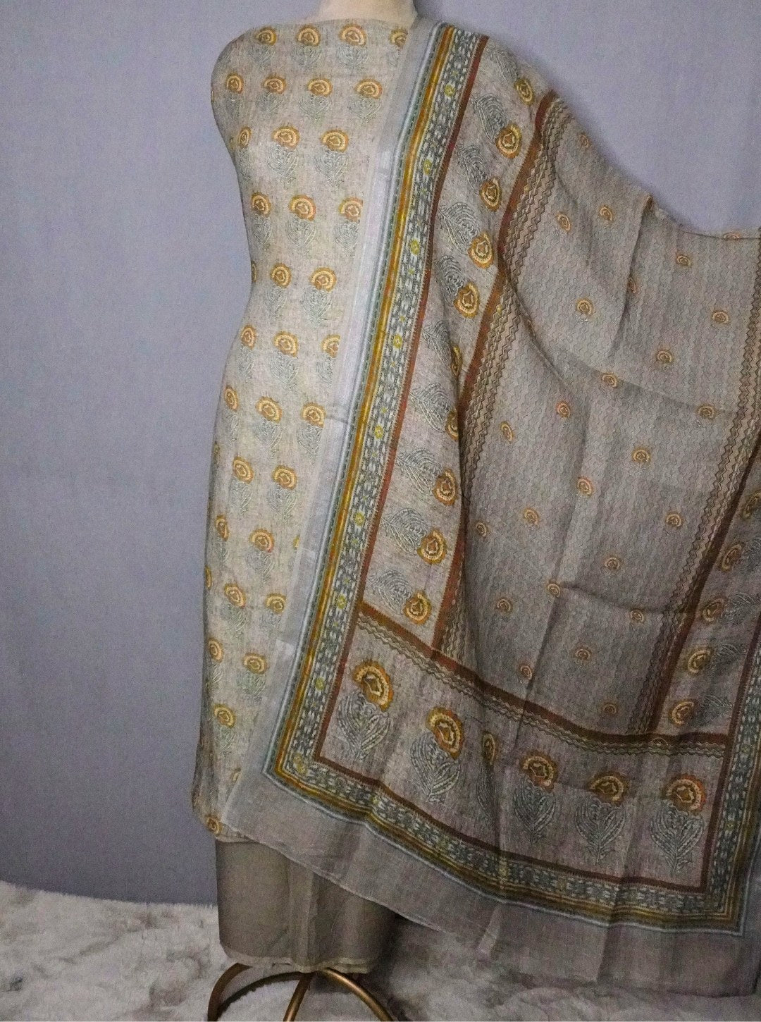 ORGANIC LINEN BLOCK PRINT SUIT