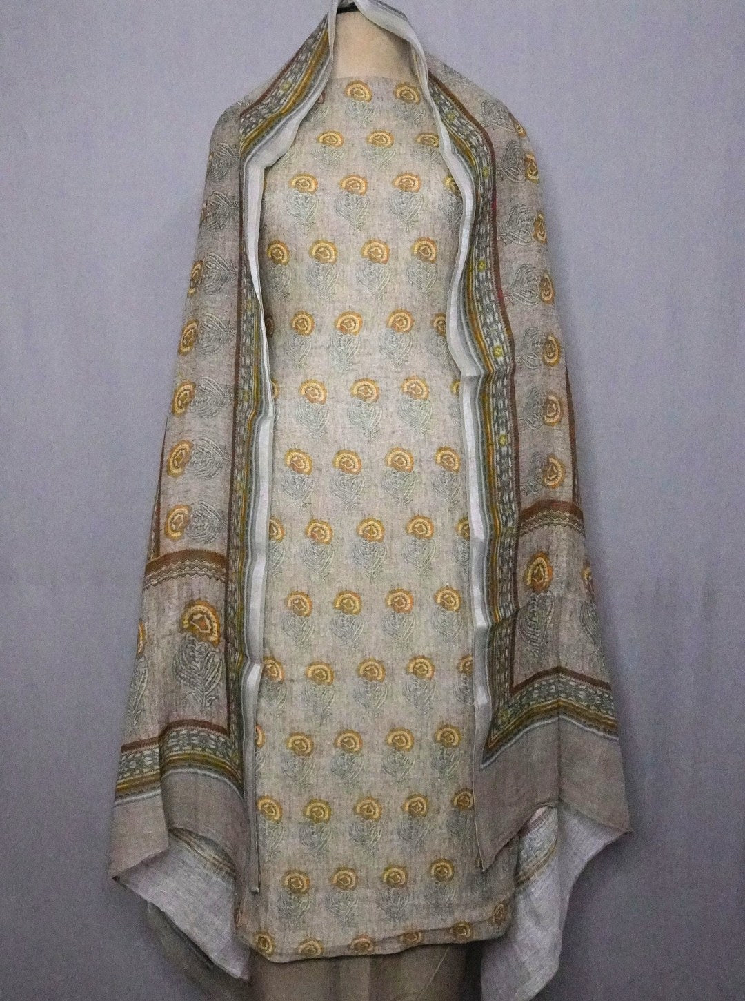 ORGANIC LINEN BLOCK PRINT SUIT