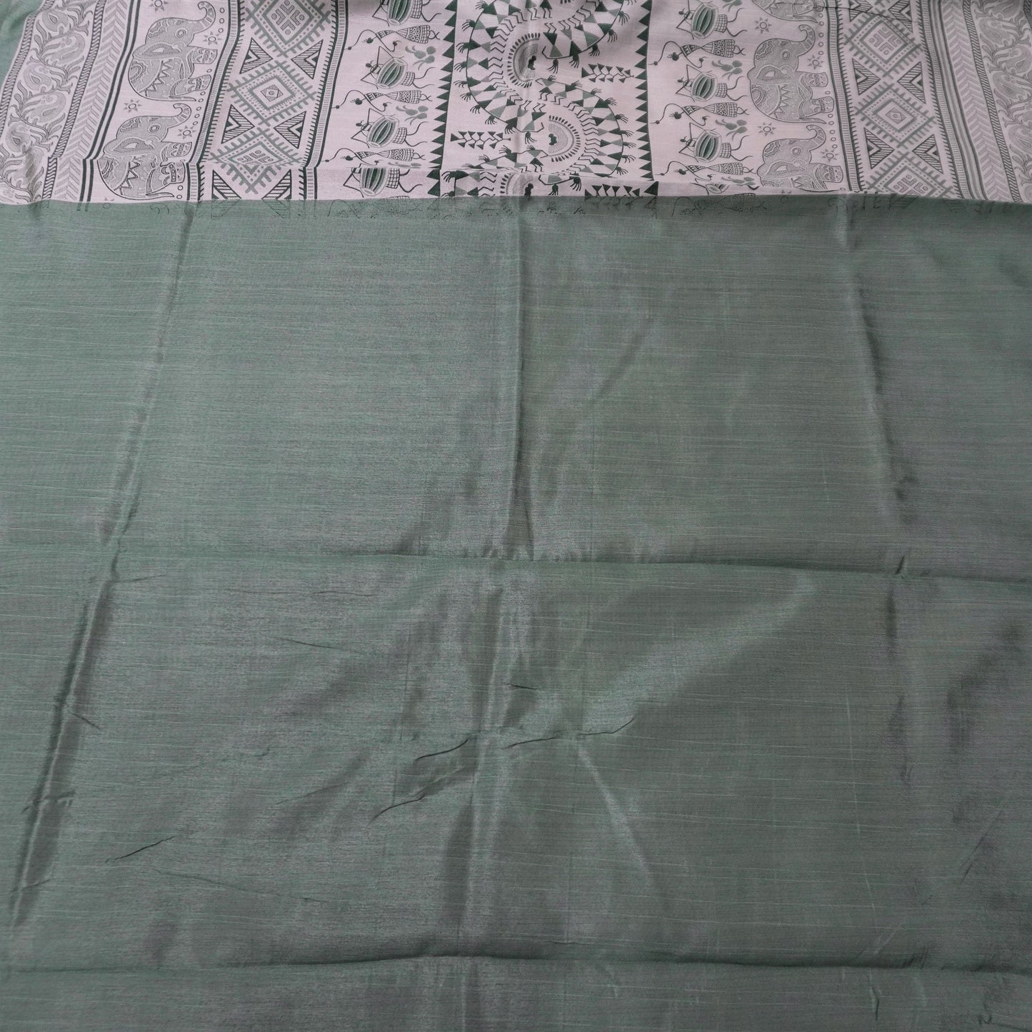 ROW SILK MADHUBANI PRINTING SAREE (SM1013)