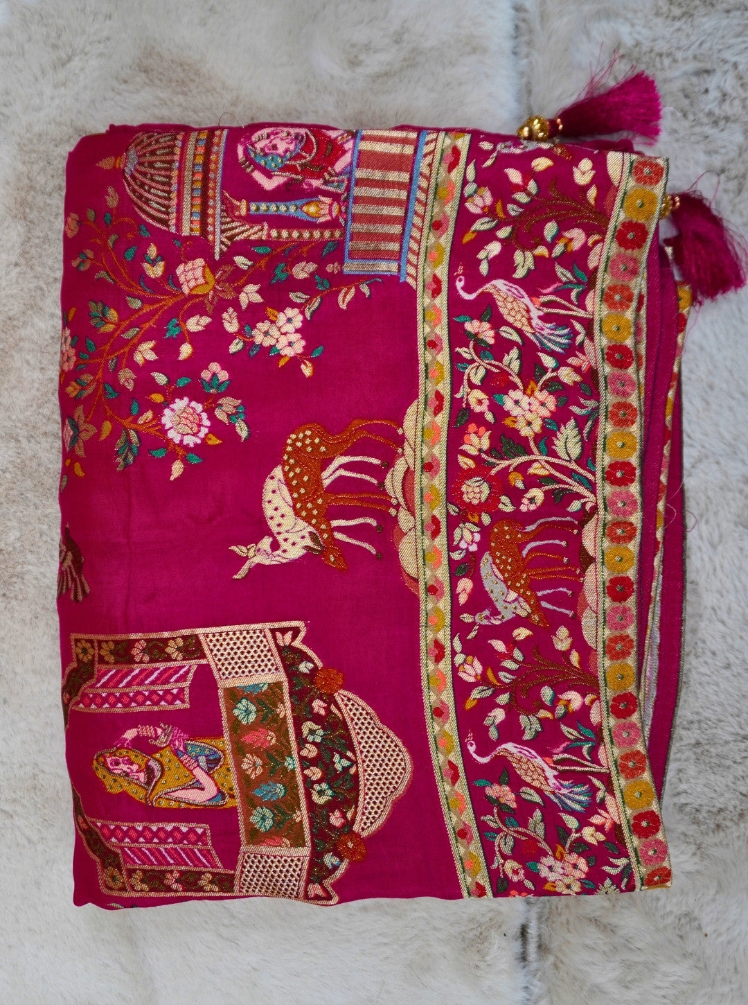 CRAPE DOLA FLIMIGO BORDER DOLI DESIGNS SAREE (SM1024)