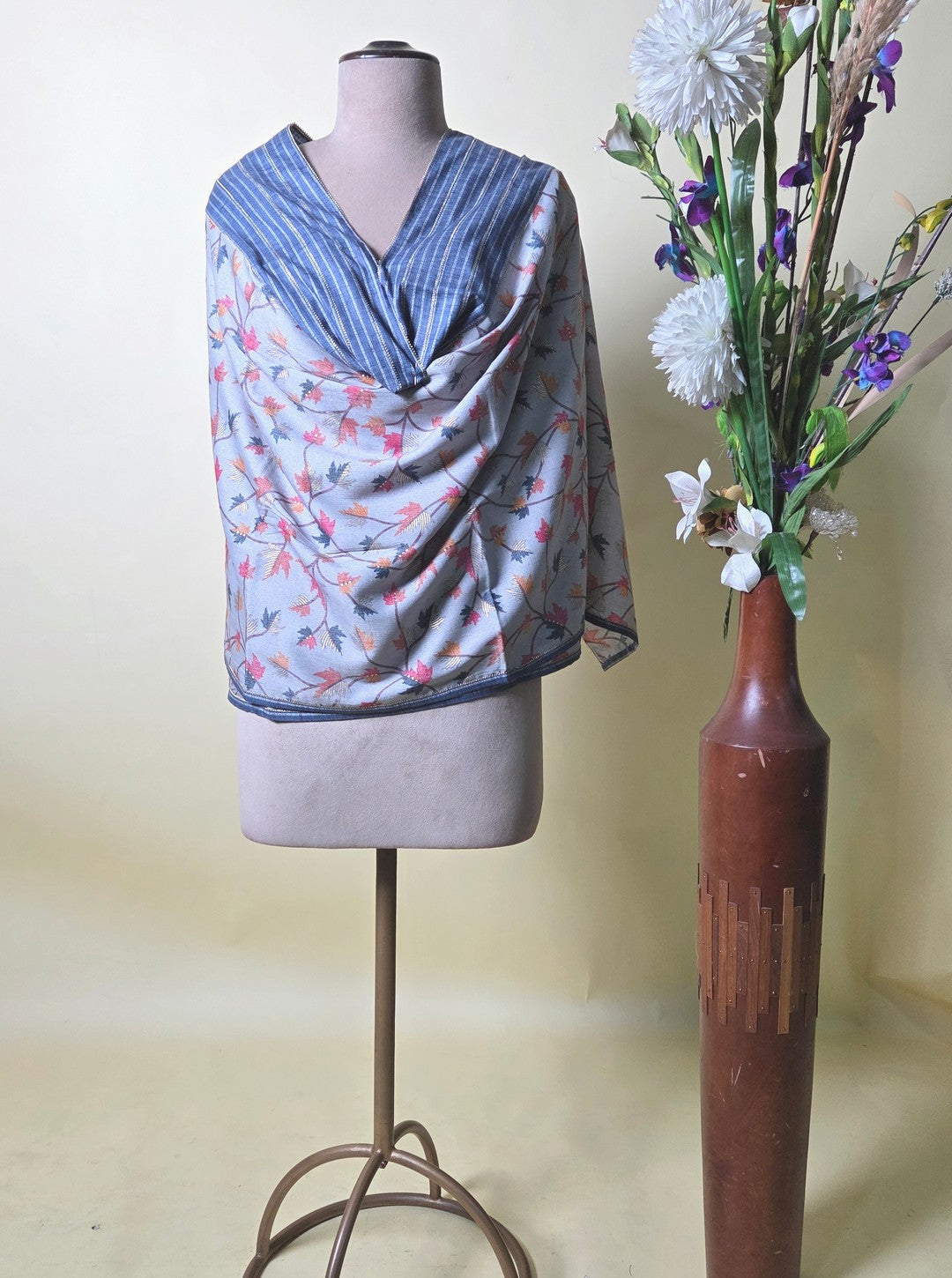 HANDLOOM COTTON & HANDLOOM COTTON DUPPATA DENIM BLUE COLOUR (SUIT1065)