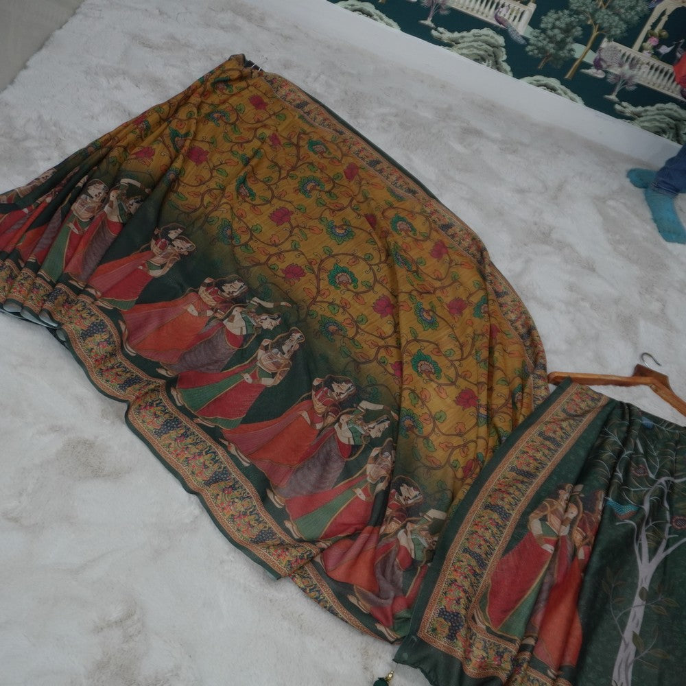GEORGETT PRINT KALAMKARI  (SM1002)