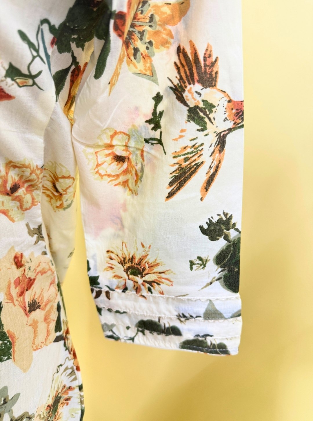 IVORY FLORAL A-LINE KURTA WITH JAPANESE NECK & HANDWORK DUPATTA (KUR1003)
