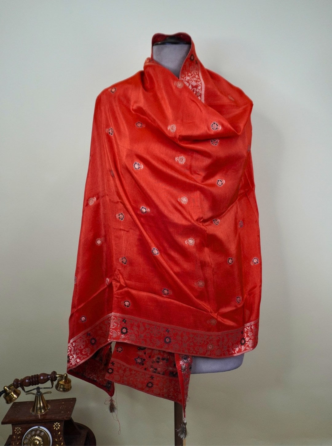 DOLA JUNGLE WEAVING SUIT RUST ORANGE COLOUR & DOLA DUPATTA (SM1027)
