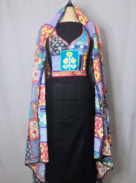HANDLOOM COTTON MULTI COLOUR PATCH SUIT