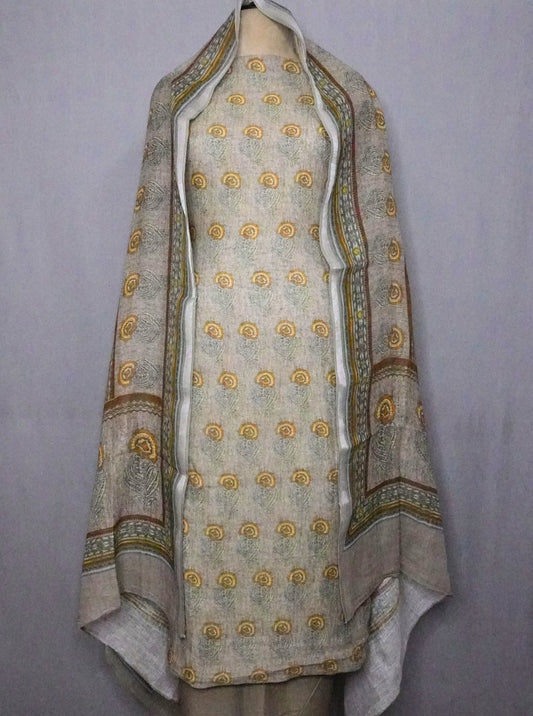 ORGANIC LINEN BLOCK PRINT SUIT