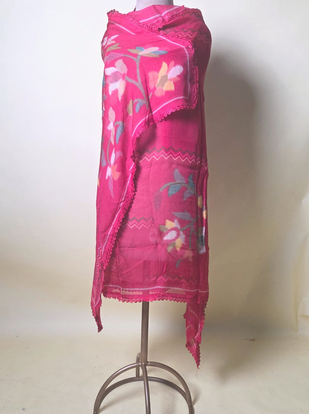 BURBERRY UNSTITCHED SUIT WITH FLORAL PRINT & BEAUTIFUL CHERRY RED COLOUR (SUIT1060)