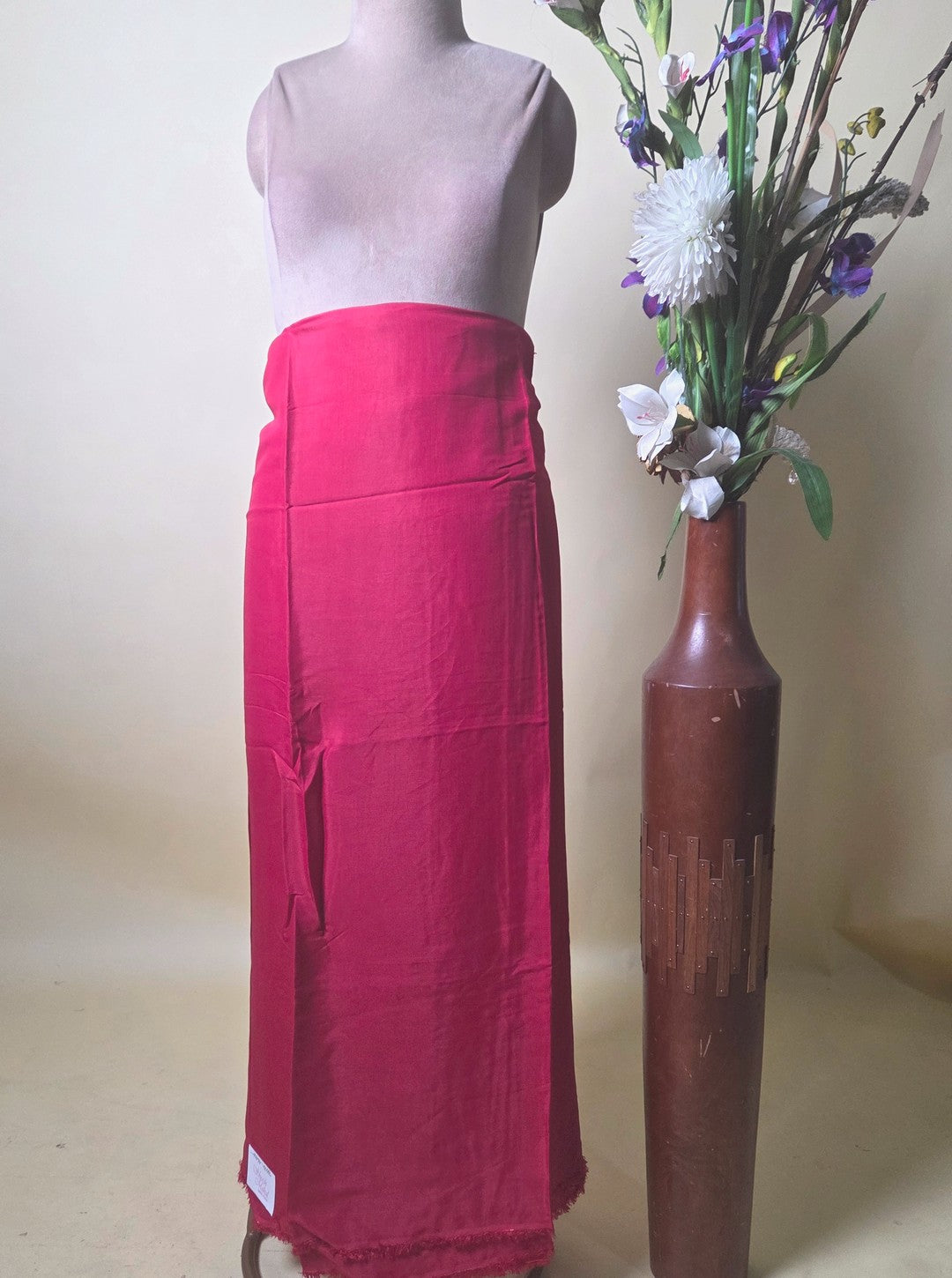BURBERRY UNSTITCHED SUIT WITH FLORAL PRINT & BEAUTIFUL CHERRY RED COLOUR (SUIT1060)
