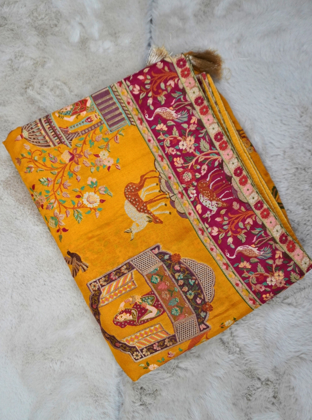 CRAPE DOLA FLIMIGO BORDER DOLI DESIGNS SAREE (SM1025)