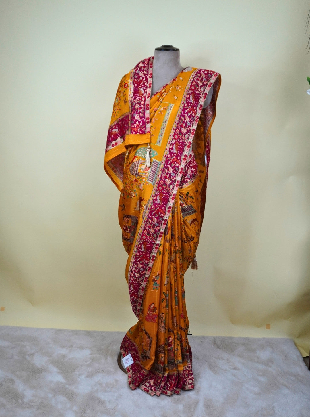 CRAPE DOLA FLIMIGO BORDER DOLI DESIGNS SAREE (SM1025)